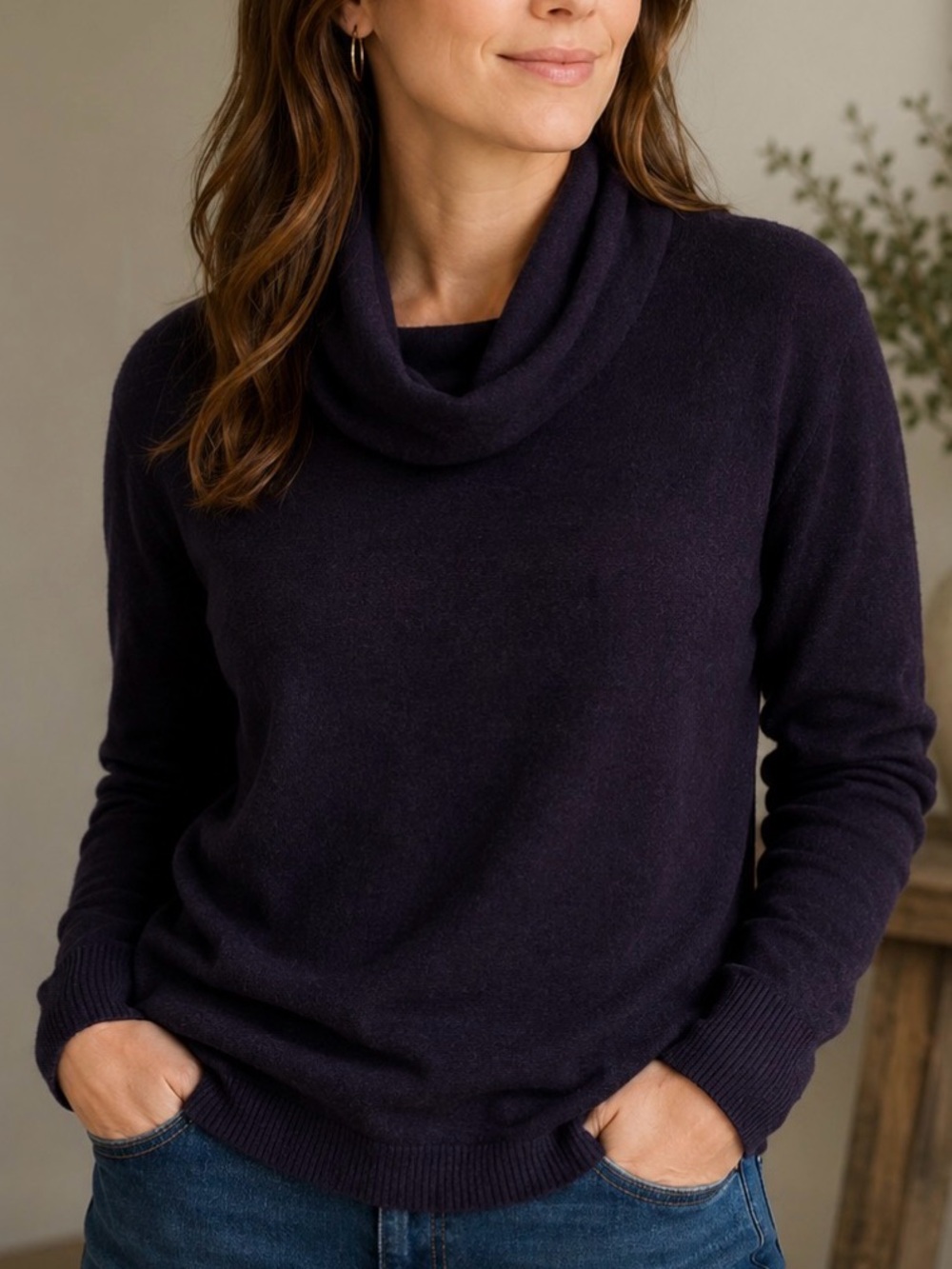 Ellen Tracy Merino Wool Cowl Neck Sweater!